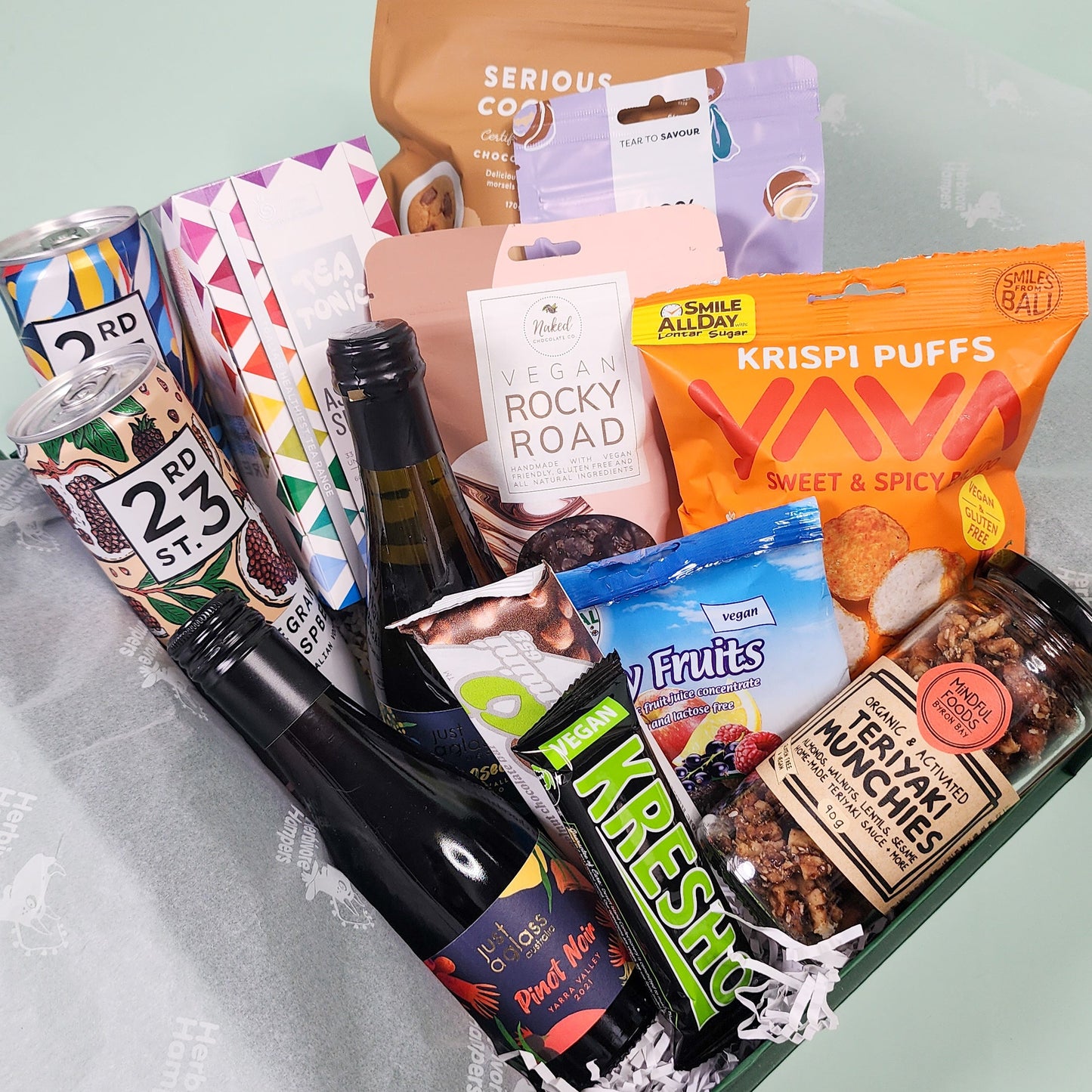 Hamper packed full of vegan items