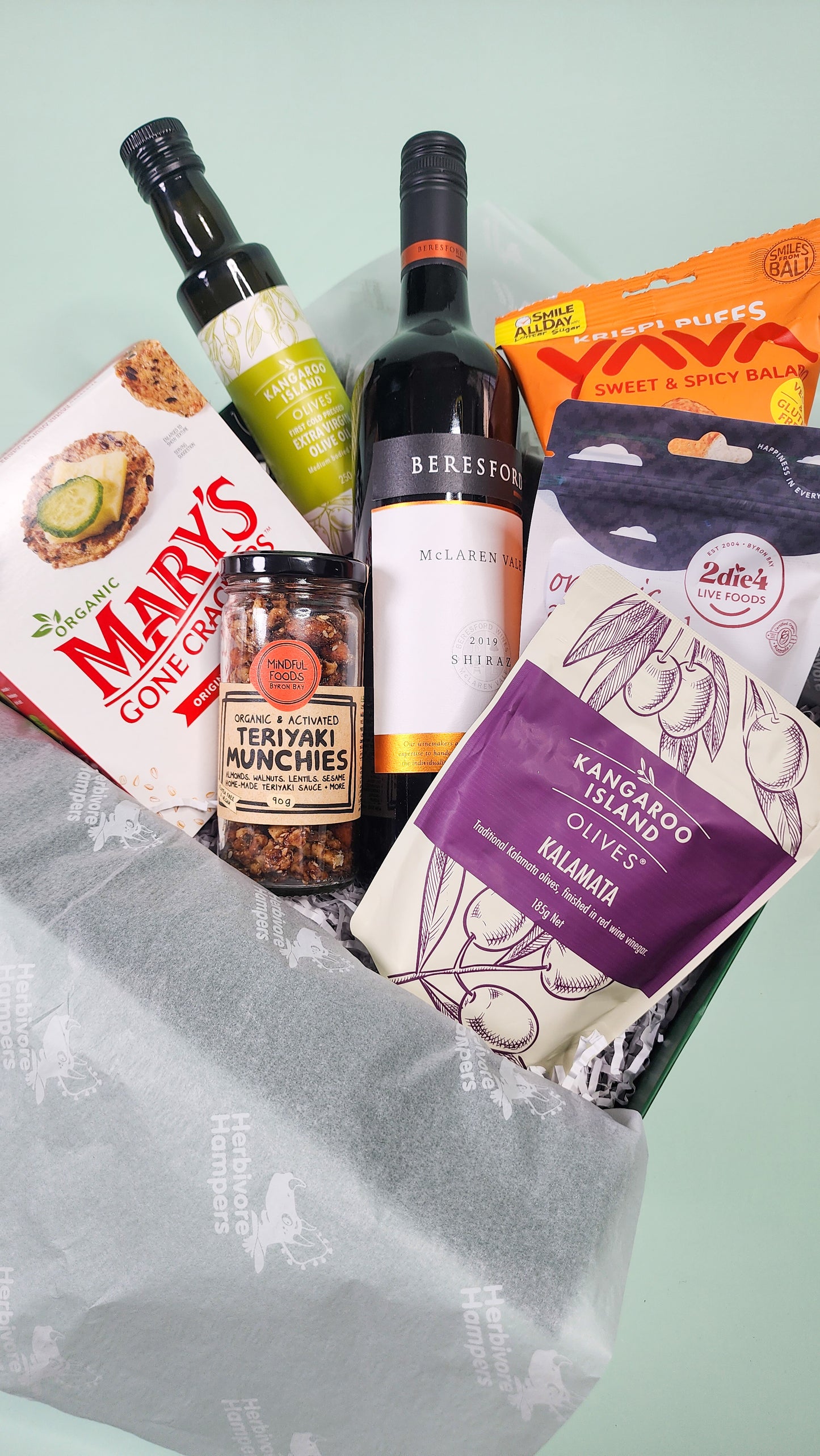 Red wine with savoury hamper gifts